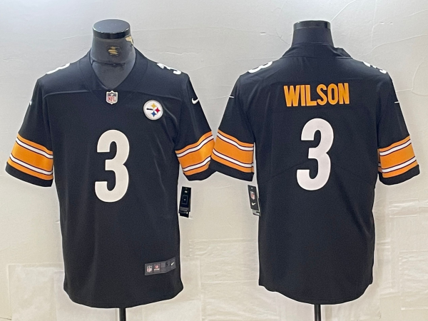 Men's Pittsburgh Steelers Russell Wilson Black Game Jersey football jersey product view 1
