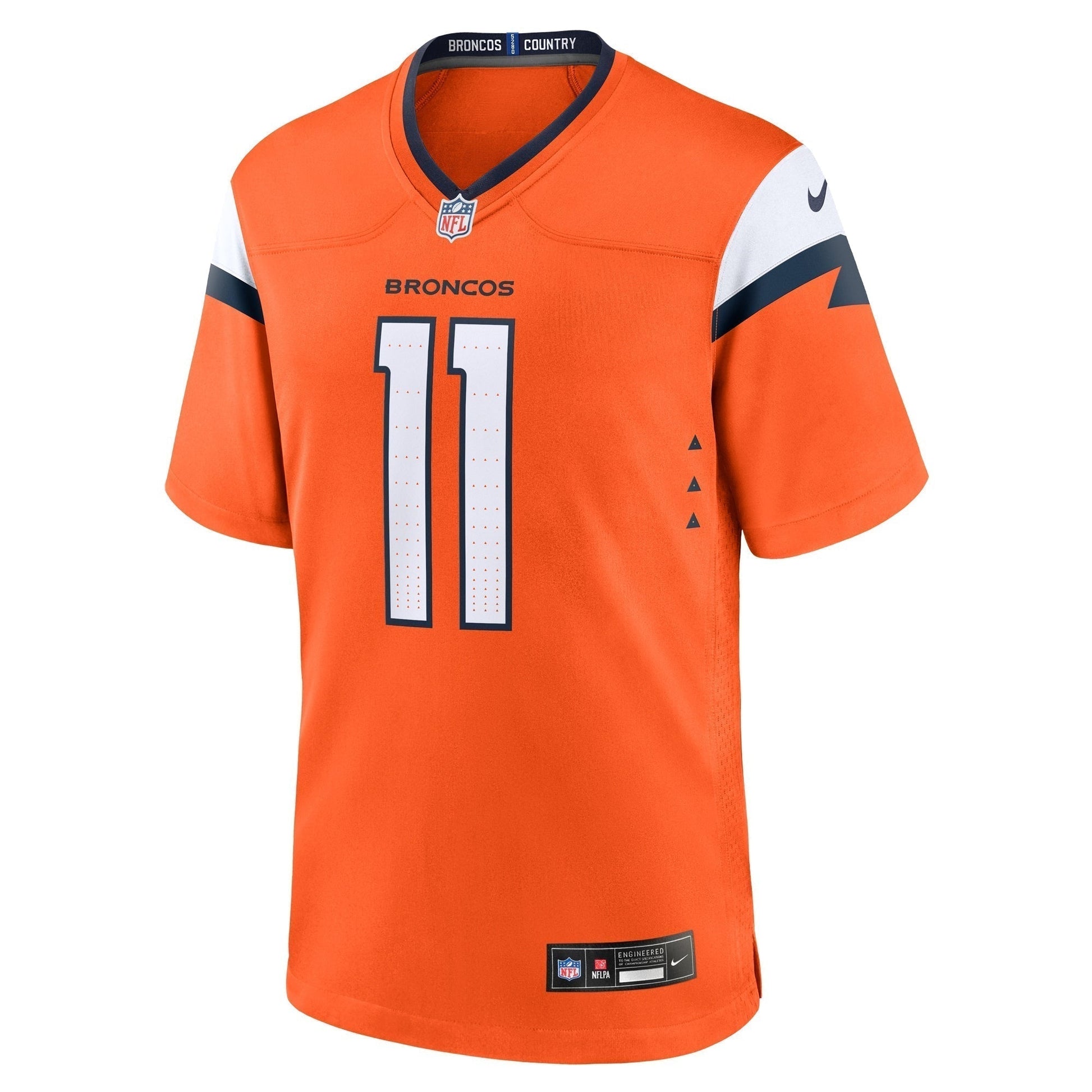 Josh Reynolds Denver Broncos Game Jersey - Orange football jersey product view 2