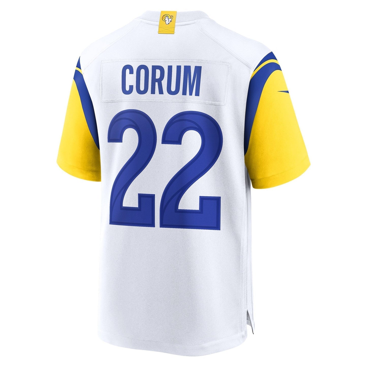 Blake Corum Los Angeles Rams Game Jersey - White football jersey product view 3