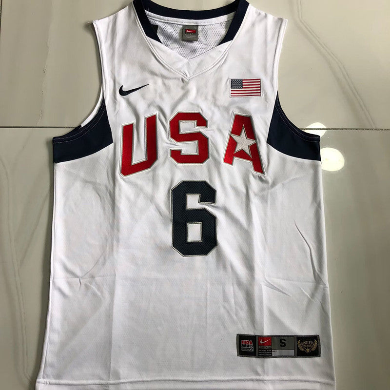 Dream Team James 6 White MN basketball jersey product view 1