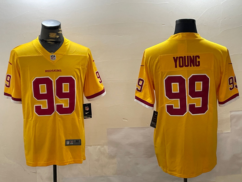 Men's Washington Commanders Chase Young Yellow Game Jersey football jersey product view 1