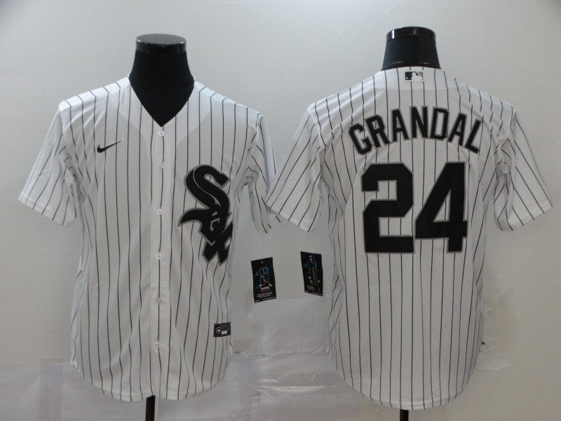 Men's Chicago White Sox Yasmani Grandal White Replica Baseball Jersey baseball jersey product view 1