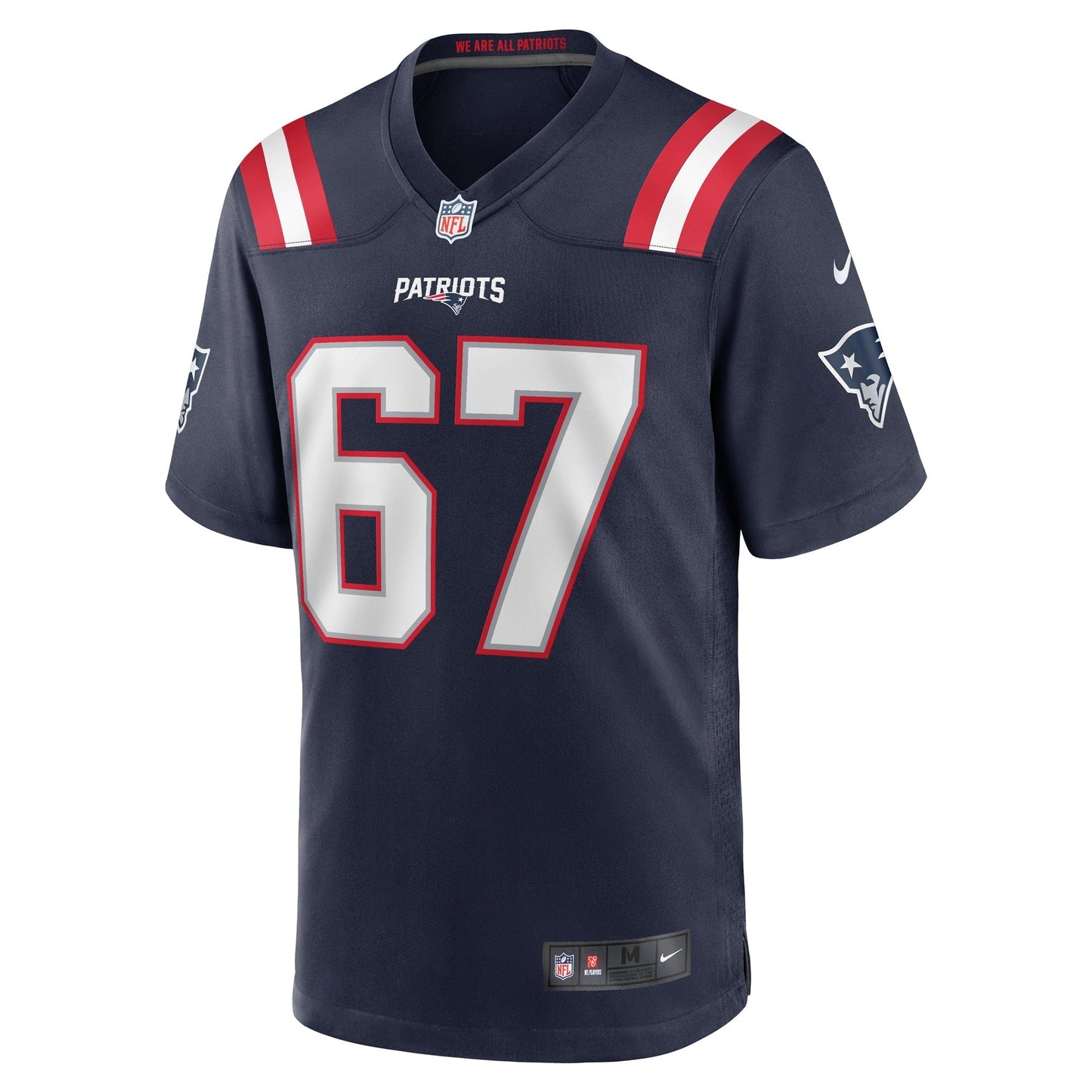Jake Andrews New England Patriots Team Game Jersey - Navy football jersey product view 2