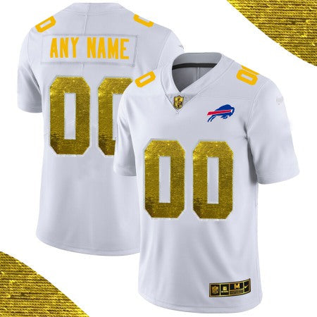 Men's Buffalo Bills ACTIVE PLAYER White Custom Gold Fashion Edition Limited Stitched Jersey football jersey product view 1
