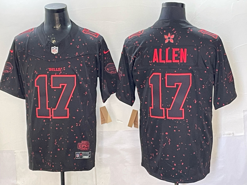 Men's Buffalo Bills Josh Allen Black Game Jersey football jersey product view 1