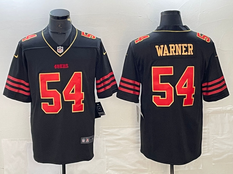 Men's San Francisco 49ers Fred Warner Black Player Game Jersey football jersey product view 1