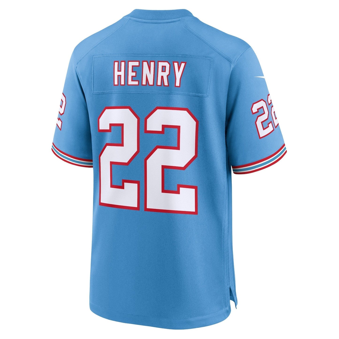 Derrick Henry Tennessee Titans Oilers Throwback Alternate Game Jersey - Light Blue football jersey product view 3