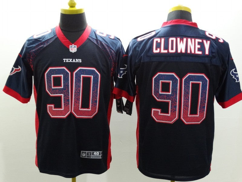 Men's Houston Texans Jadeveon Clowney #90 Navy Game Jersey1 football jersey product view 1