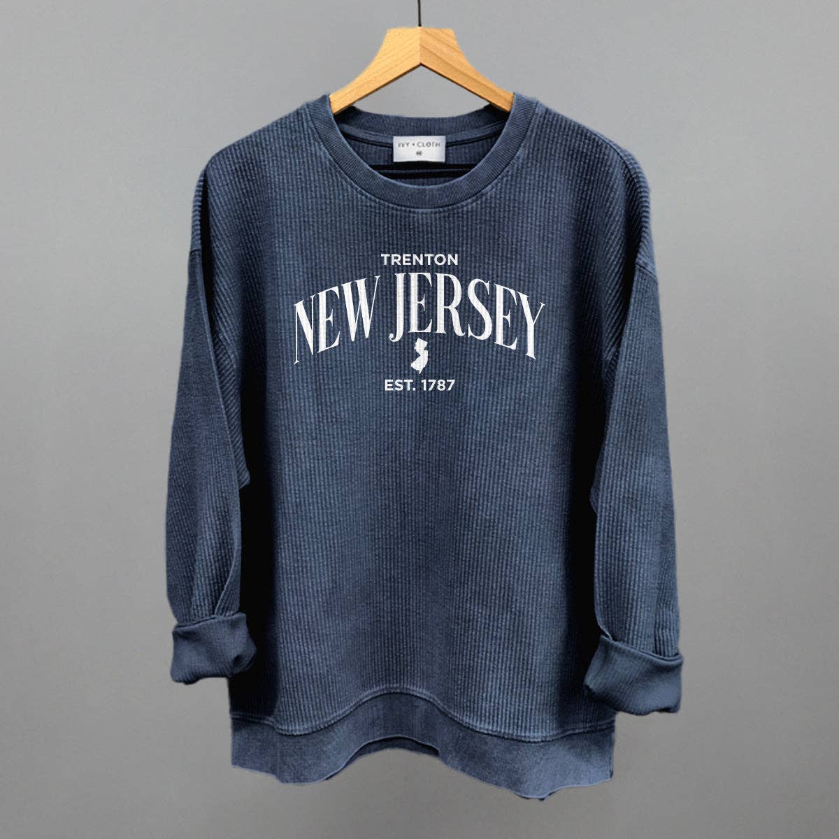 New Jersey Est. 1787 (White) Unisex T-shirt, Sweatshirt, Hoodie, Long Sleeve Tee - T-Shirt, Sweatshirt, Hoodie