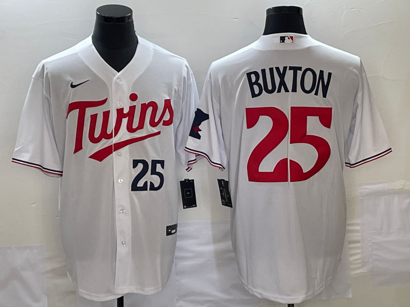 Men's Minnesota Twins Byron Buxton White Home Replica Player Jersey baseball jersey product view 1