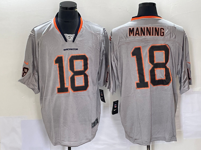Men's Denver Broncos Peyton Manning #18 Gray Game Jersey1 football jersey product view 1