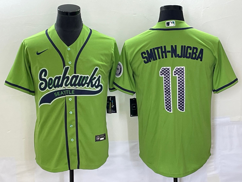 Men's Seattle Seahawks Jaxon Smith-Njigba Green Game Jersey Joint Edition football jersey product view 1