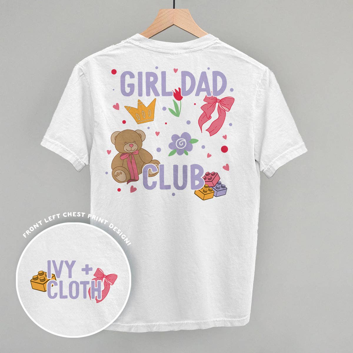 Girl Dad Club Doodles (Back Print) Unisex T-shirt, Sweatshirt, Hoodie, Long Sleeve Tee - T-Shirt, Sweatshirt, Hoodie