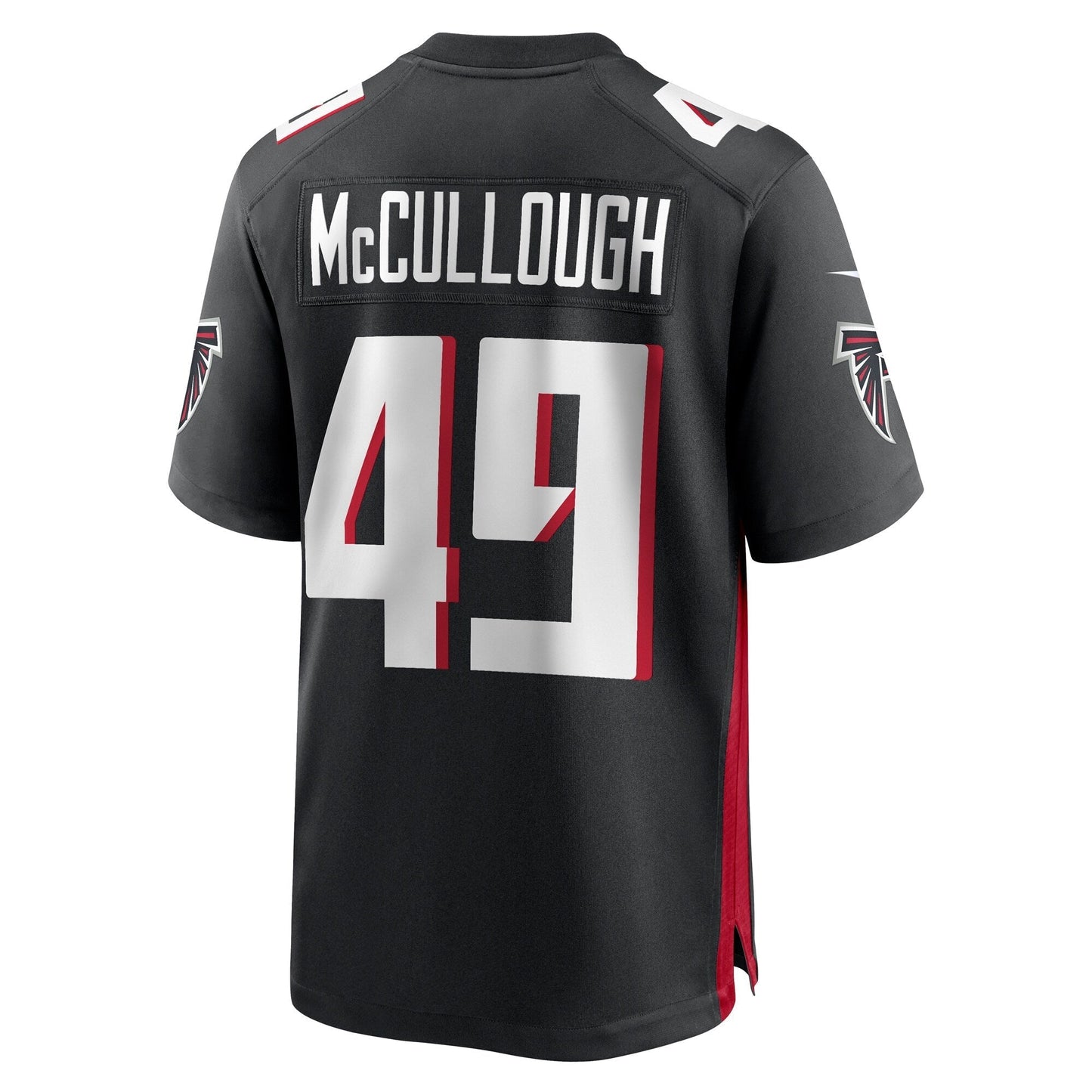 Liam McCullough Atlanta Falcons Team Game Jersey - Black football jersey product view 3