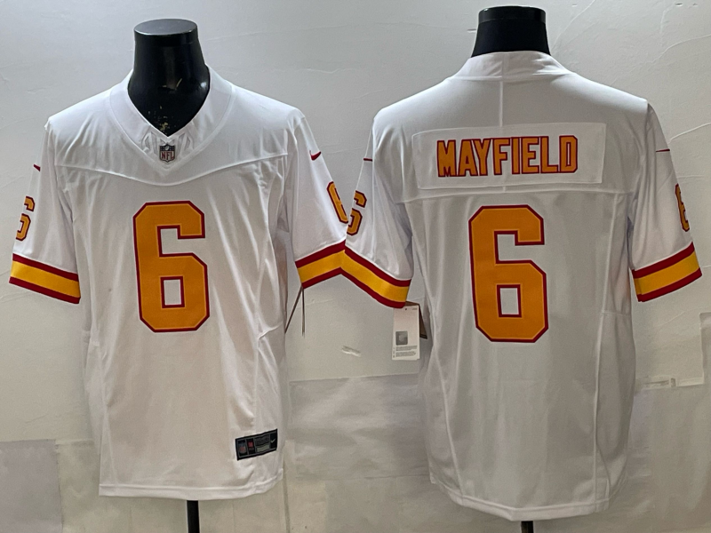 Men's Tampa Bay Buccaneers Baker Mayfield #6 White 50th Season Game Jersey football jersey product view 1