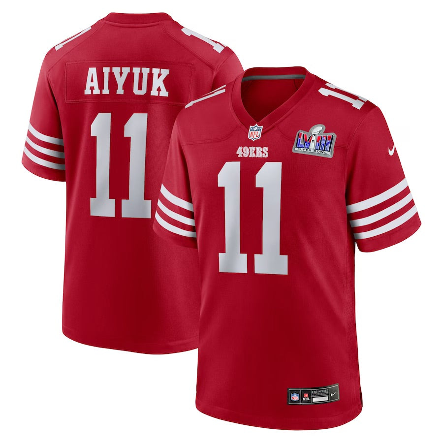 Brandon Aiyuk San Francisco 49ers Super Bowl 2024 Jersey football jersey product view 2