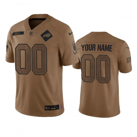 Men's Buffalo Bills Active Player Custom 2023 Brown Salute To Service Limited Stitched Jersey football jersey product view 1