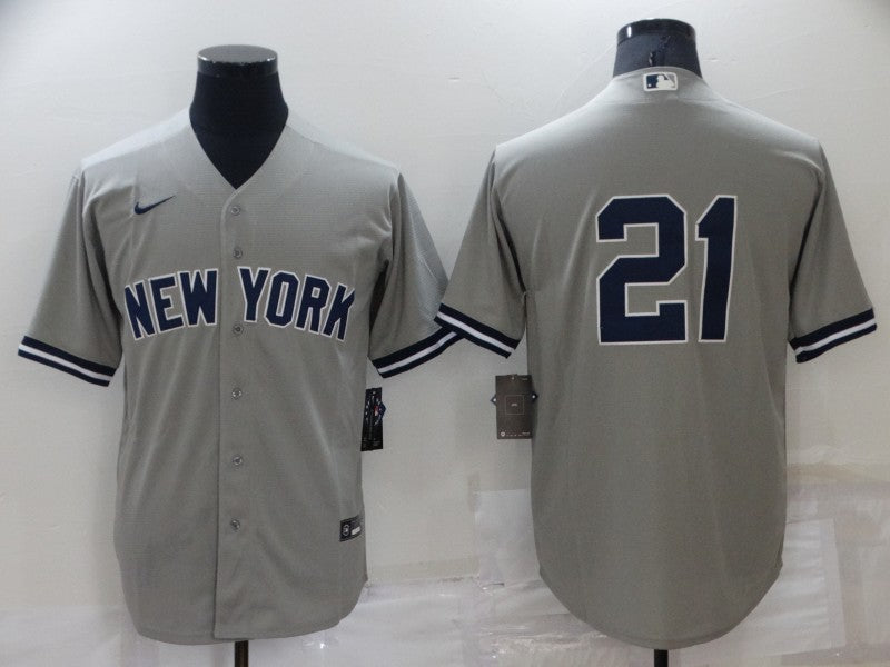 Men's New York Yankees Paul ONeill #21 Gray Replica Player Name Jersey1 baseball jersey product view 1