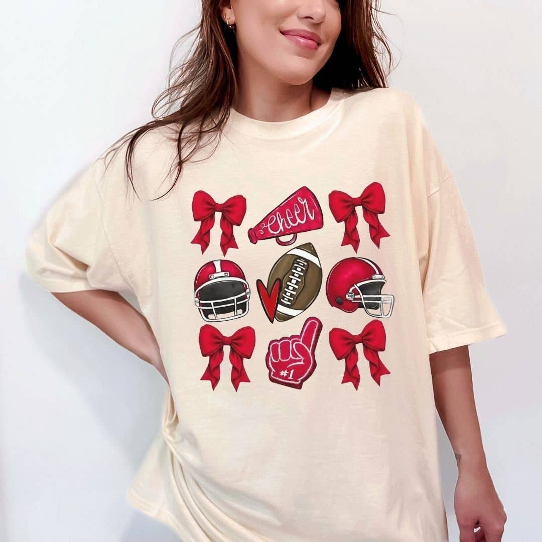 Coquette Game Day Tee  Football Mom Team Spirit Shirt Unisex T-shirt, Sweatshirt, Hoodie, Long Sleeve Tee - T-Shirt, Sweatshirt, Hoodie