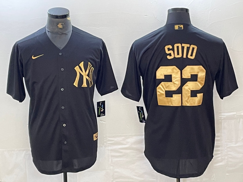 Men's New York Yankees Juan Soto Black Limited Player Jersey baseball jersey product view 1