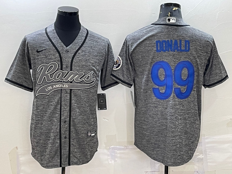 Men's Los Angeles Rams Aaron Donald Gray Game Jersey Joint Edition football jersey product view 1
