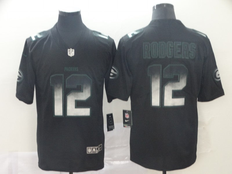 Men's Green Bay Packers Aaron Rodgers #12 Black Game Team Jersey1 football jersey product view 1