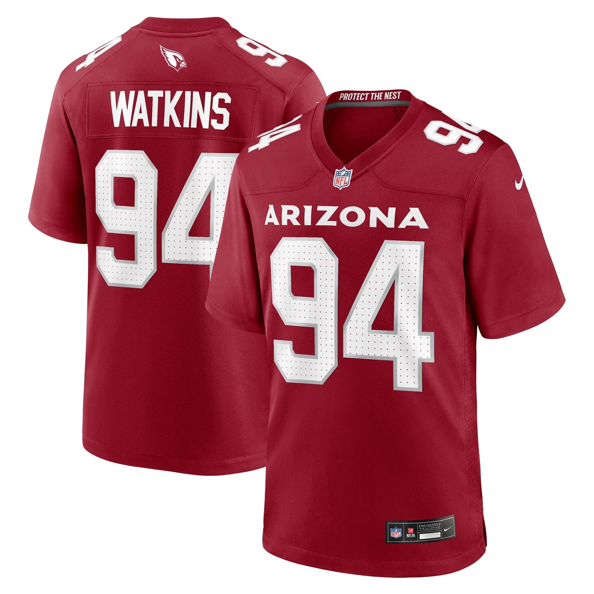 Carlos Watkins Arizona Cardinals Game Jersey - Cardinal football jersey product view 1