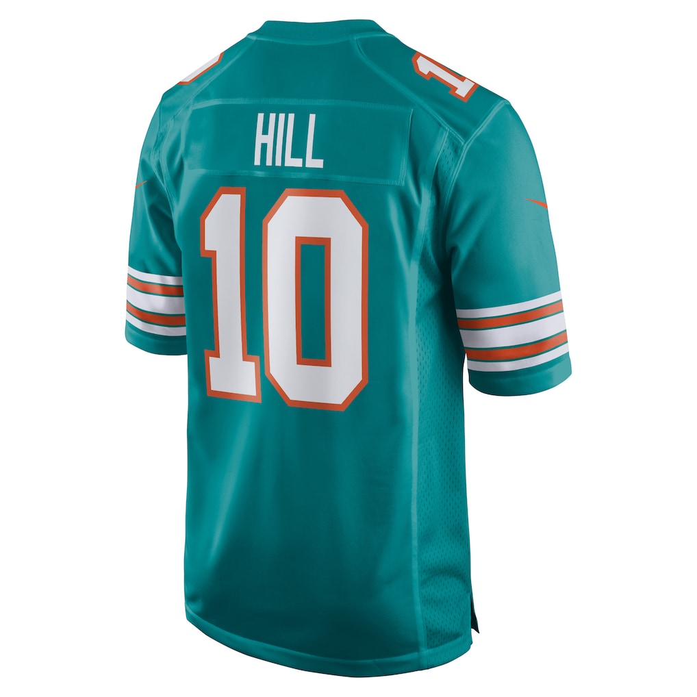 M.Dolphins #10 Tyreek Hill Aqua Alternate Game Jersey football jersey product view 1