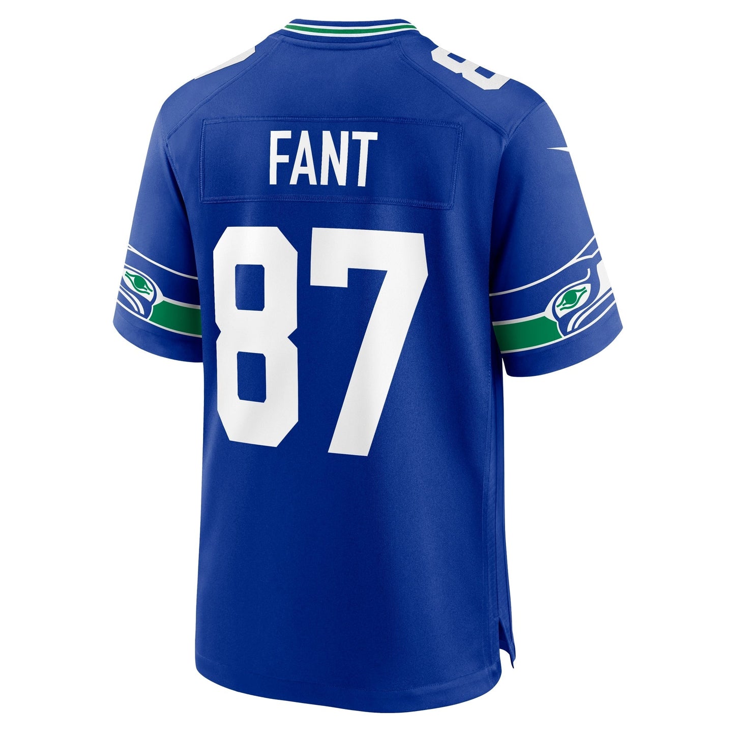 Noah Fant Seattle Seahawks Throwback Game Jersey - Royal football jersey product view 3