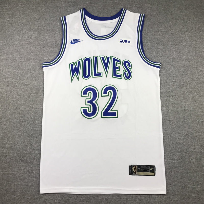 Timberwolves #32 Classic White Jersey basketball jersey product view 1