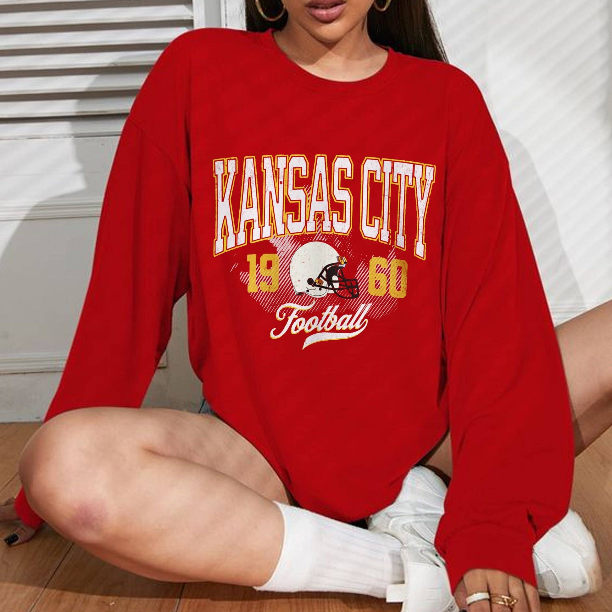 Kansas City 1960 Vintage Football Sweatshirt Unisex T-shirt, Sweatshirt, Hoodie, Long Sleeve Tee - T-Shirt, Sweatshirt, Hoodie