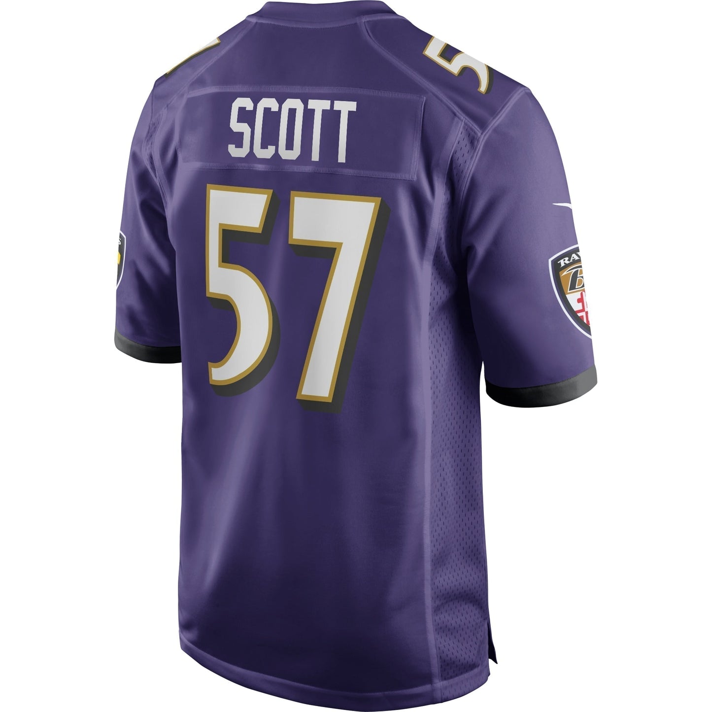 Bart Scott Baltimore Ravens Game Retired Jersey - Purple football jersey product view 3