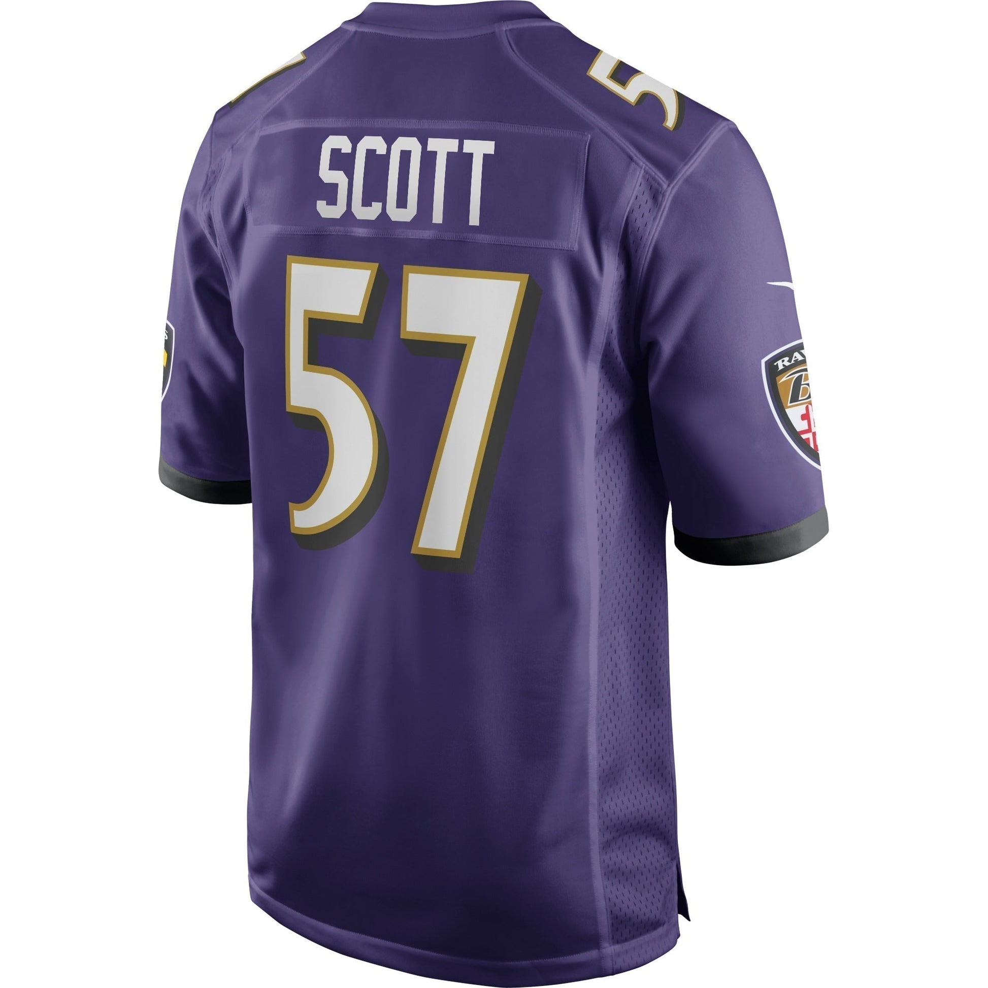 Bart Scott Baltimore Ravens Game Retired Jersey - Purple football jersey product view 3