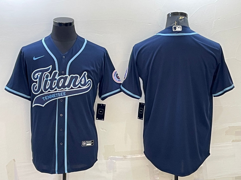 Men's Tennessee Titans Navy Blank Jersey1 football jersey product view 1