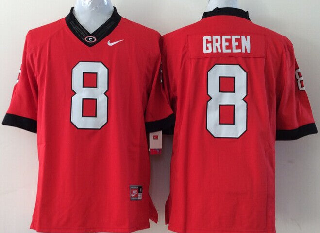 Men's Georgia Bulldogs A.J. Green #8 Red Player Game Jersey sports jersey product view 1