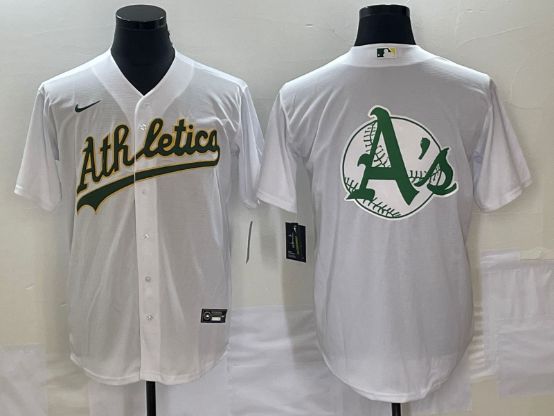 Men's Oakland Athletics White Home Replica Team Jersey baseball jersey product view 1