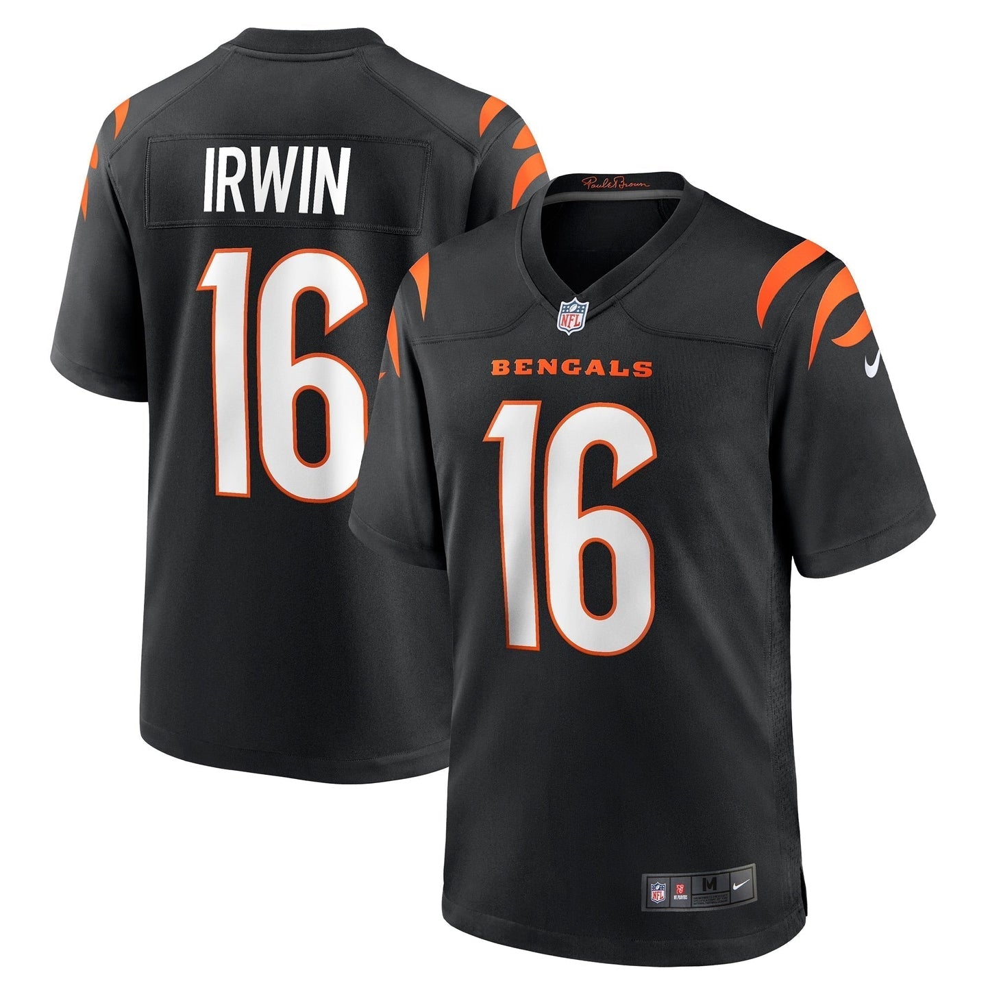 Trenton Irwin Cincinnati Bengals Game Jersey - Black football jersey product view 1