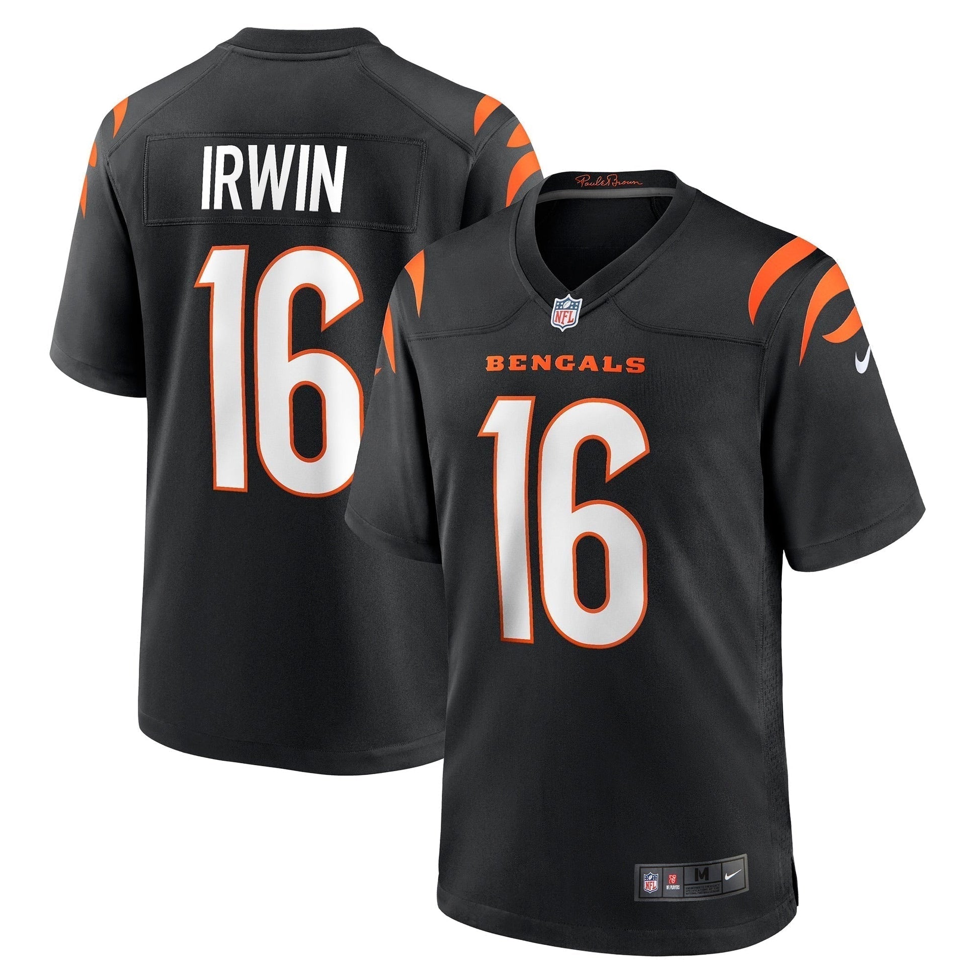 Trenton Irwin Cincinnati Bengals Game Jersey - Black football jersey product view 1