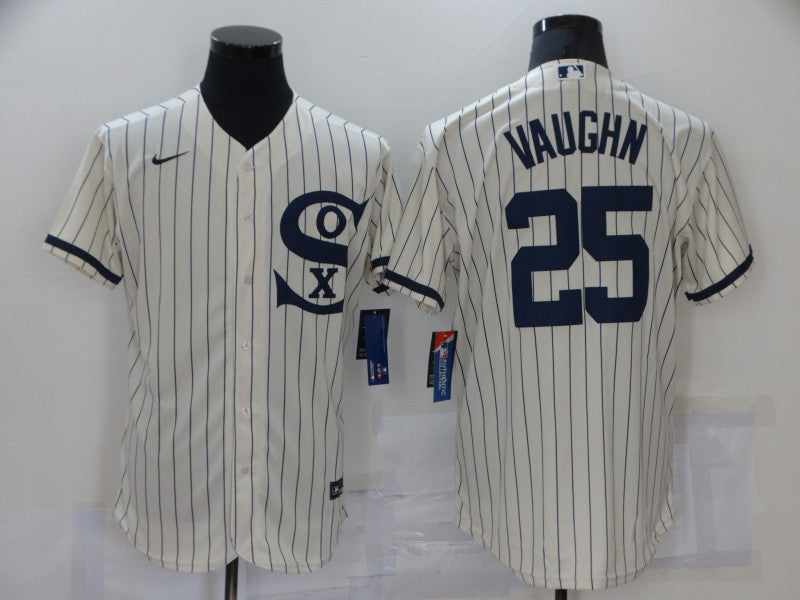 Men's Chicago White Sox Andrew Vaughn Beige Replica Baseball Jersey baseball jersey product view 1