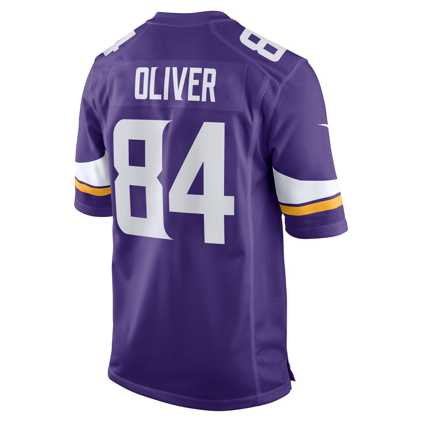 Josh Oliver Minnesota Vikings Game Jersey - Purple football jersey product view 3
