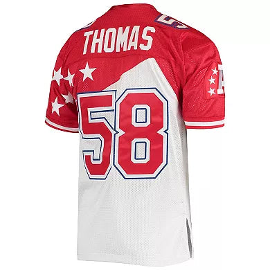 Men's Derrick Thomas White/Red AFC 1995 Pro Bowl Authentic Jersey football jersey product view 3