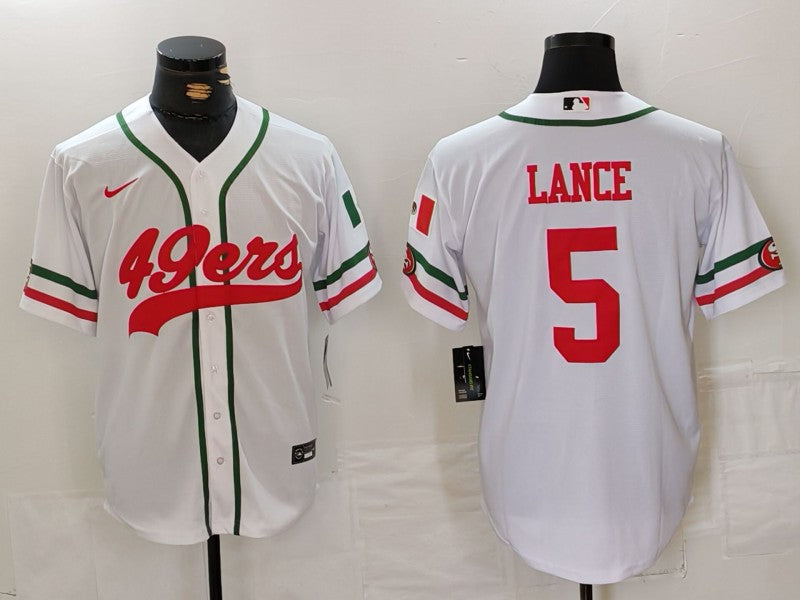 Men's San Francisco 49ers Trey Lance White Game Player Jersey football jersey product view 1