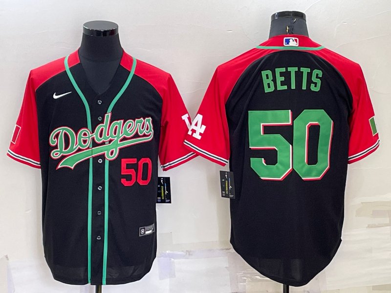 Men's Los Angeles Dodgers Mookie Betts Black Alternate Game Jersey baseball jersey product view 1