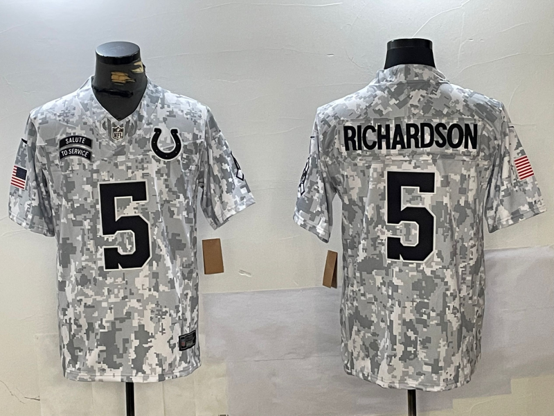 Men's Indianapolis Colts Anthony Richardson #5 Arctic Camo 2024 Salute to Service Limited Jersey1 football jersey product view 1