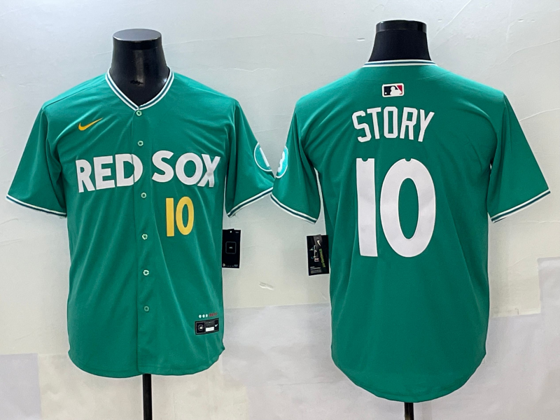 Men's Boston Red Sox Trevor Story Green 2025 City Connect Limited Player Jersey baseball jersey product view 1