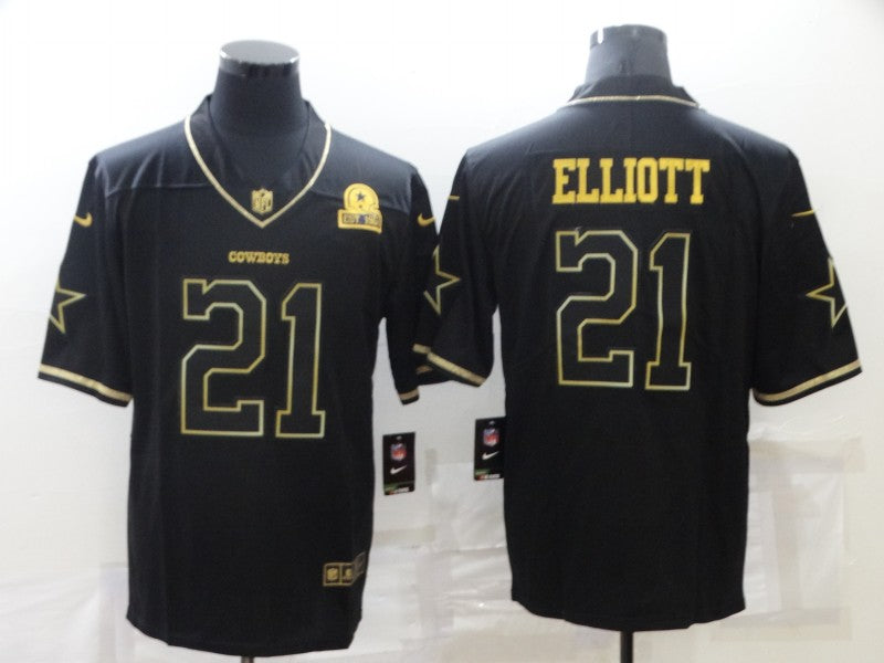 Men's Dallas Cowboys Ezekiel Elliott #21 Black Player Game Jersey1 football jersey product view 1