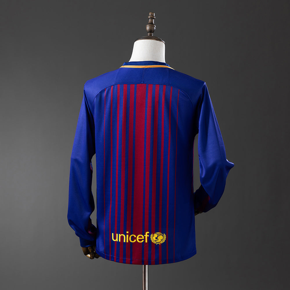 Barcelona 17/18 Home Long Sleeve Retro Jersey sports jersey product view 2