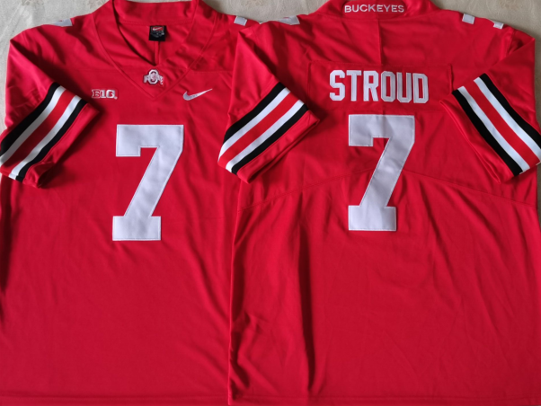 Men's Ohio State Buckeyes C.J. Stroud Scarlet Player Game Jersey sports jersey product view 1