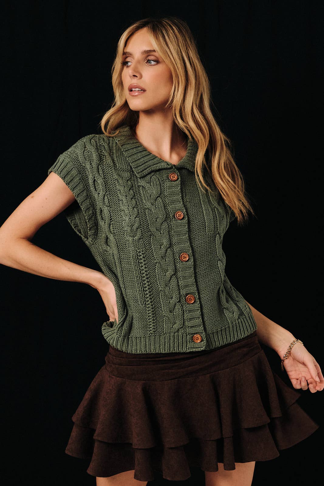 Cable Knit Button Up Sweater Vest Unisex T-shirt, Sweatshirt, Hoodie, Long Sleeve Tee - T-Shirt, Sweatshirt, Hoodie