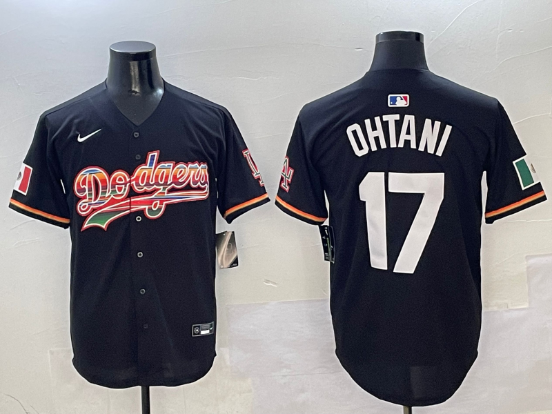 Men's Los Angeles Dodgers Shohei Ohtani Black Team Jersey baseball jersey product view 1